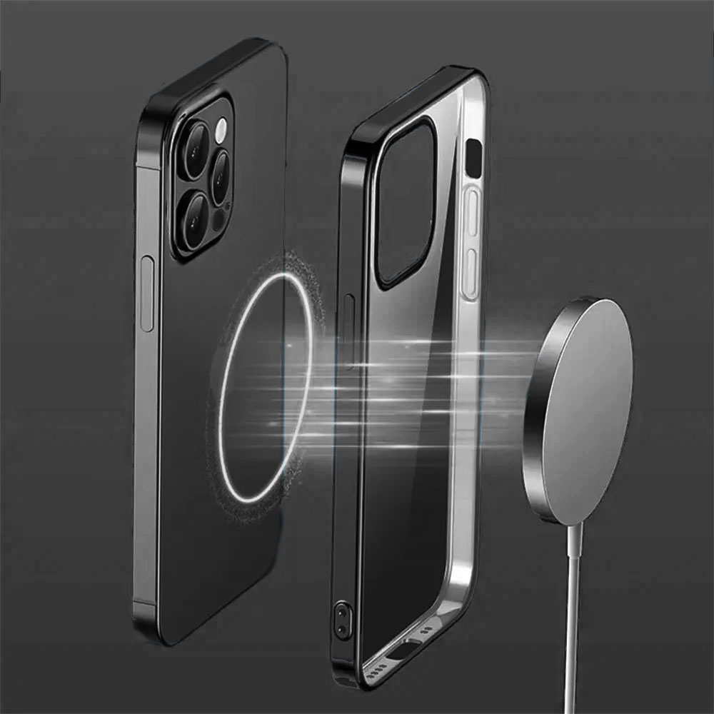 Etui do iPhone 14 Pro JETech Simple Metallic graphite przeźroczyste z ramką w kolorze czarnym grafitowym (OUTLET)