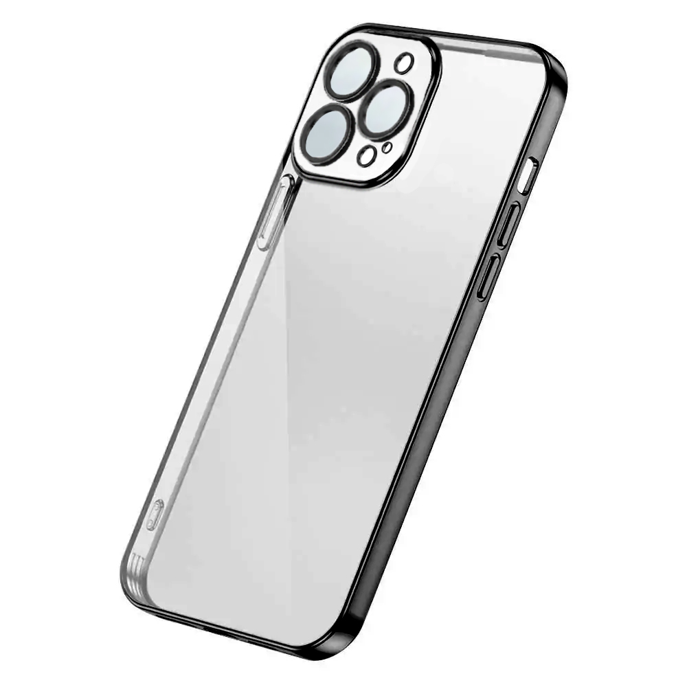 Etui do iPhone 13 Pro Slim Protect Full Cover z osłoną kamery i obiektywów 9H, czarne grafitowe (OUTLET)