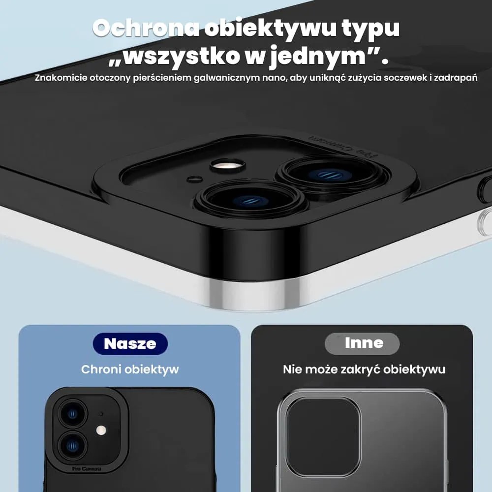 Etui do iPhone 12 Camera High PRO z osłoną kamery, czarne grafitowe