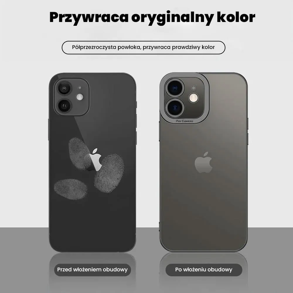 Etui do iPhone 12 Camera High PRO z osłoną kamery, czarne grafitowe
