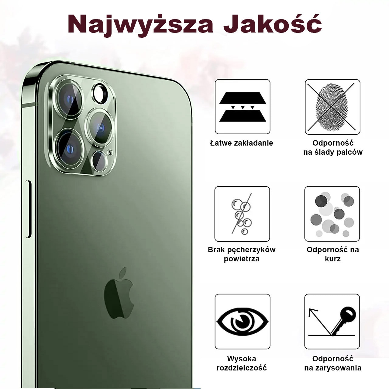 iPhone 11 Pro pełne szkło hartowane na cały aparat, kamerę