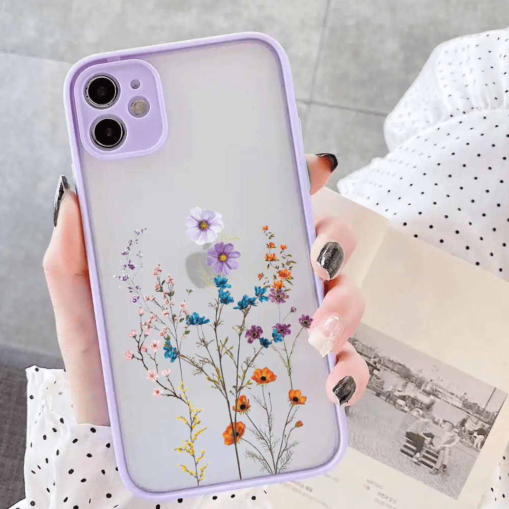 Etui do iPhone 12 ochrona kamery, kwiaty różnokolorowe