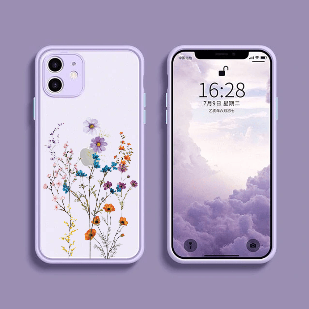 Etui do iPhone 12 ochrona kamery, kwiaty różnokolorowe