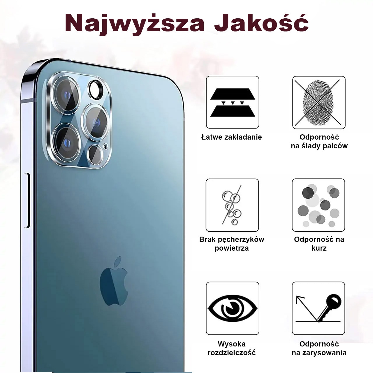 iPhone 13 Pro pełne szkło hartowane na cały aparat, kamerę