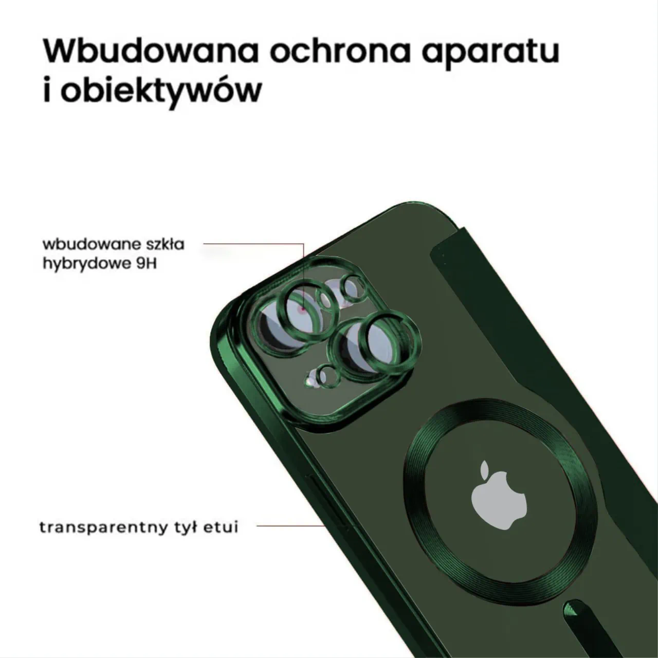 Etui do iPhone 13 typu książka Book Magsafe Lens Protect, z klapką, zielone