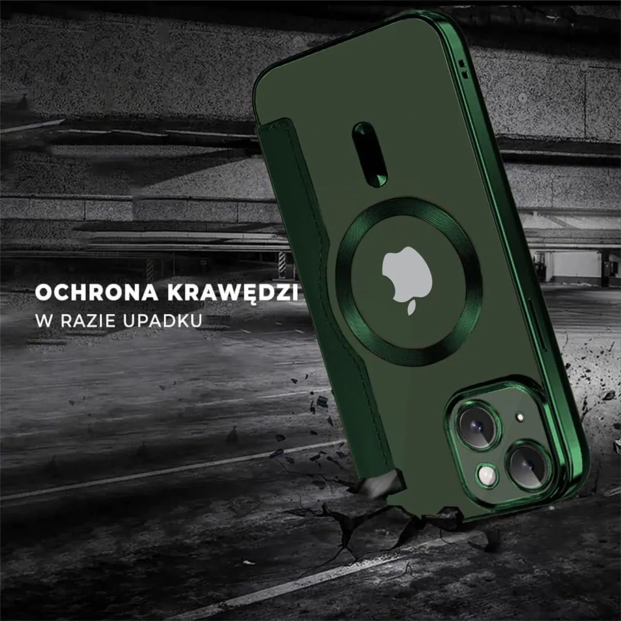 Etui do iPhone 13 typu książka Book Magsafe Lens Protect, z klapką, zielone