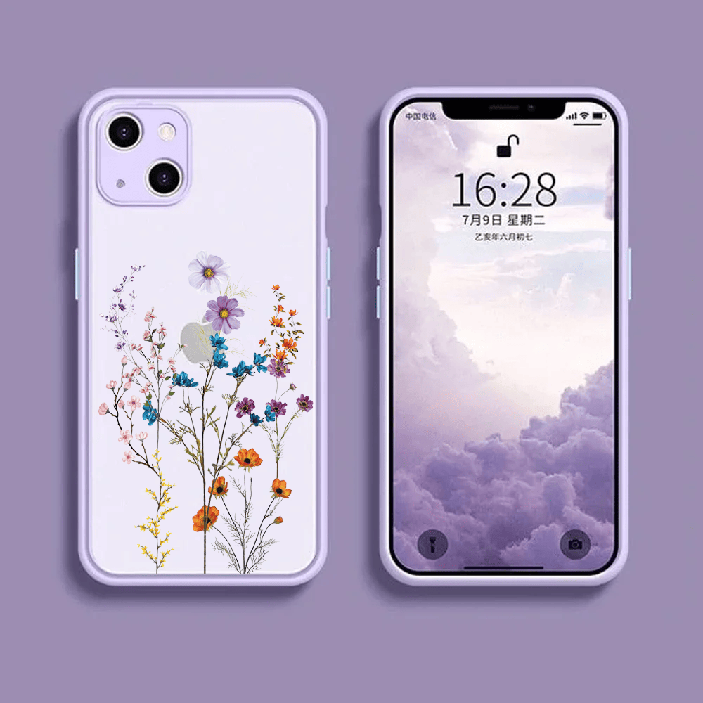 Etui do iPhone 13 Mini ochrona kamery, kwiaty różnokolorowe