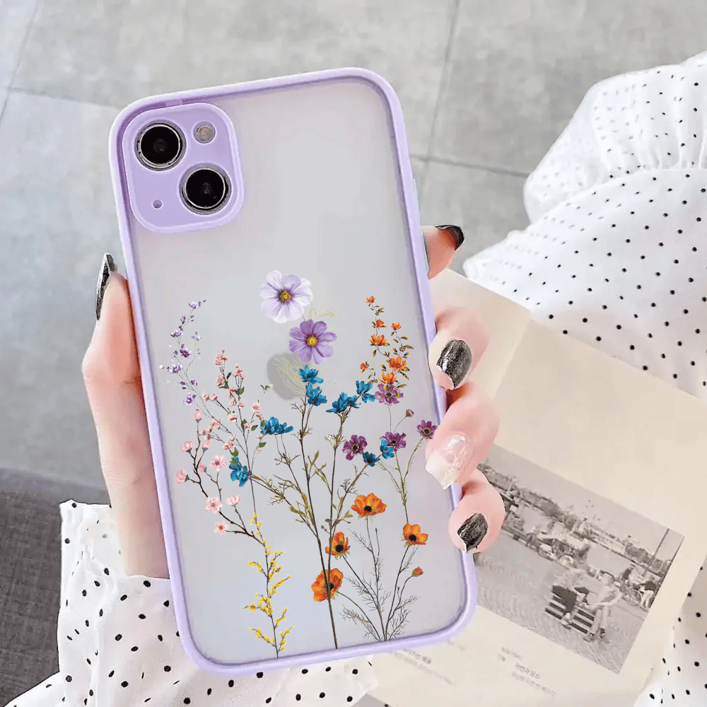 Etui do iPhone 13 Mini ochrona kamery, kwiaty różnokolorowe