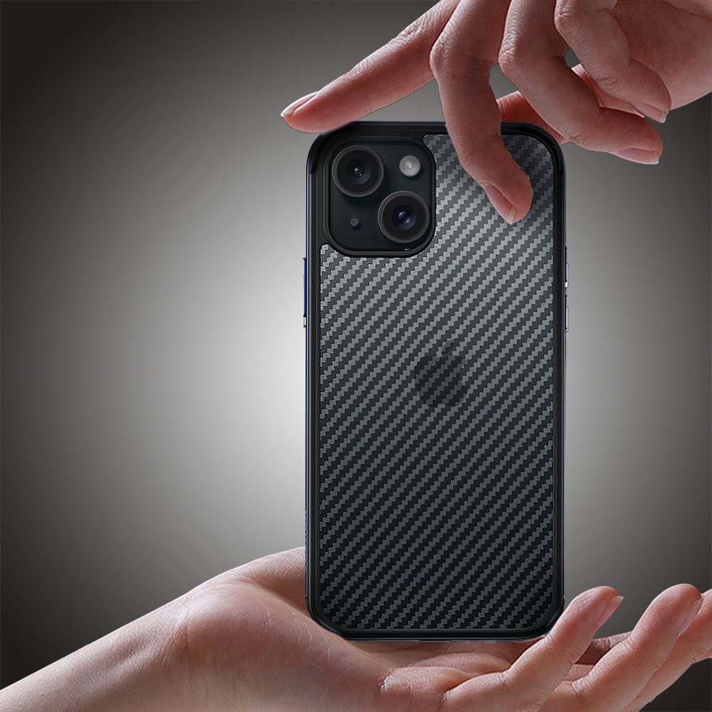 iPhone 14 Sulada Luxury Carbon Protect bumper, czarne