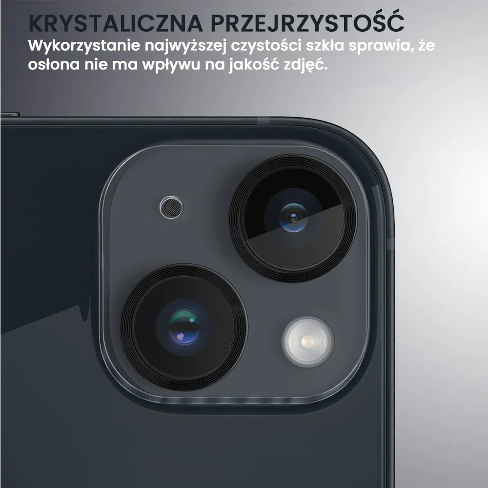 iPhone 13 pełne szkło hartowane na cały aparat z metalowymi pierścieniami, czarne