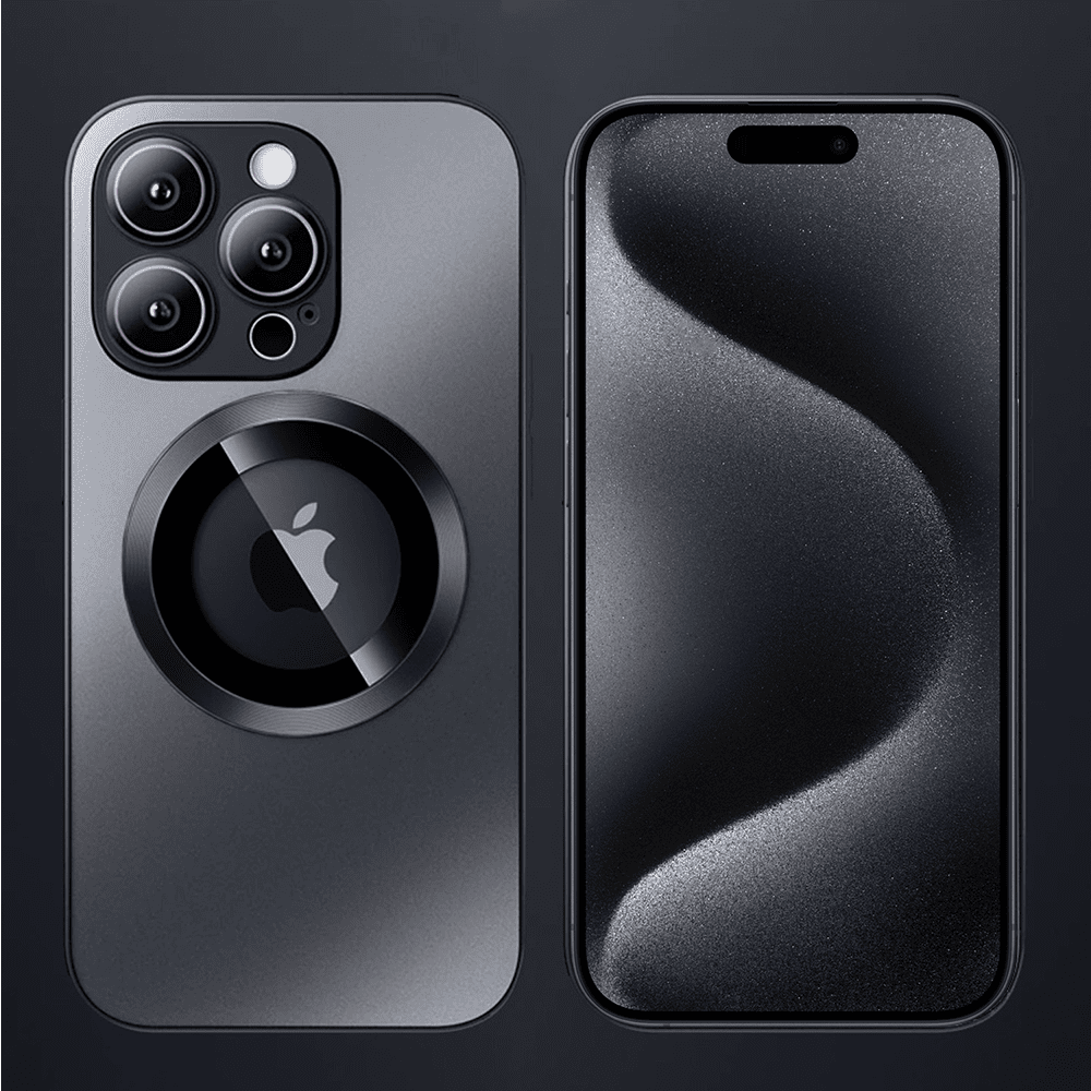 Etui do iPhone 15 Pro Noble Brush MagSafe z widocznym logo i osłoną na aparat, grafitowe (OUTLET)