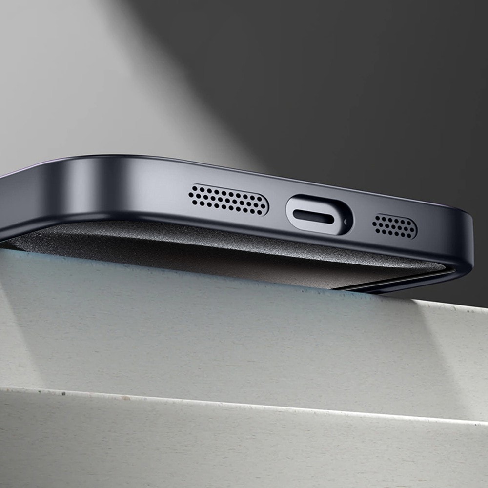 Etui do iPhone 15 Pro Noble Brush MagSafe z widocznym logo i osłoną na aparat, grafitowe (OUTLET)