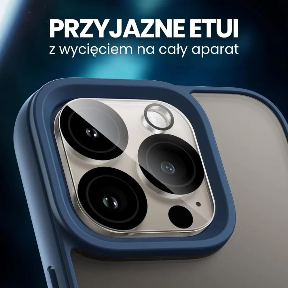 iPhone 15 Pro pełne szkło hartowane z pierścieniem na cały aparat, kamerę