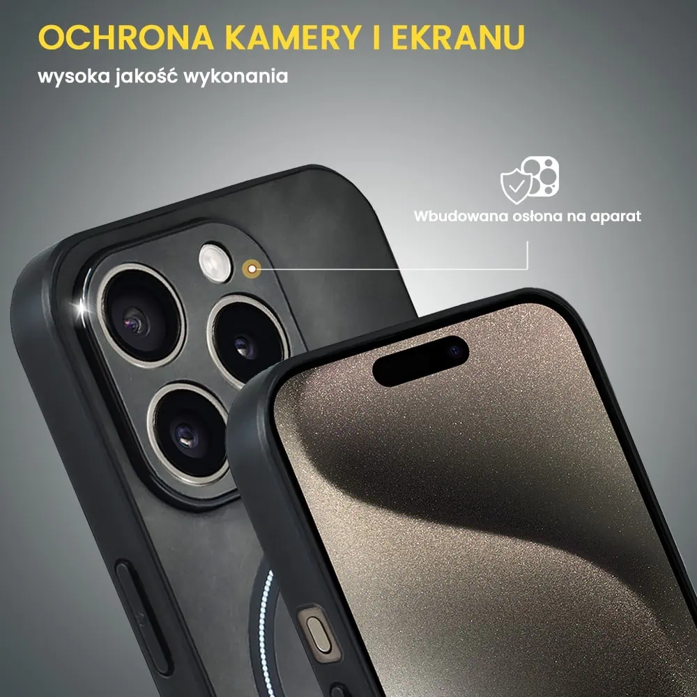 Etui do iPhone 15 Pro Max Alcantara Magsafe Cover, przyjemne w dotyku, czarne