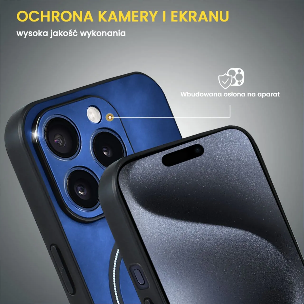 Etui do iPhone 15 Pro Alcantara Magsafe Cover, przyjemne w dotyku, niebieskie