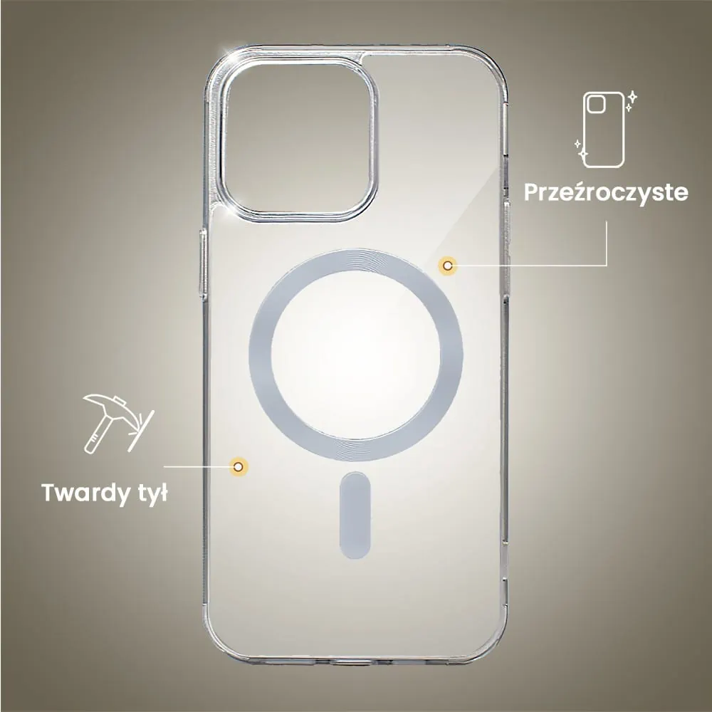 Etui do iPhone 15 Pro Magsafe Simple Color, szare