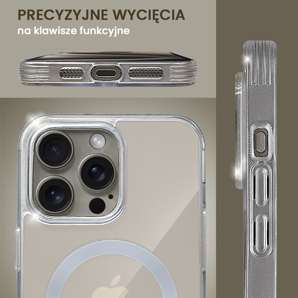 Etui do iPhone 15 Pro Magsafe Simple Color, szare