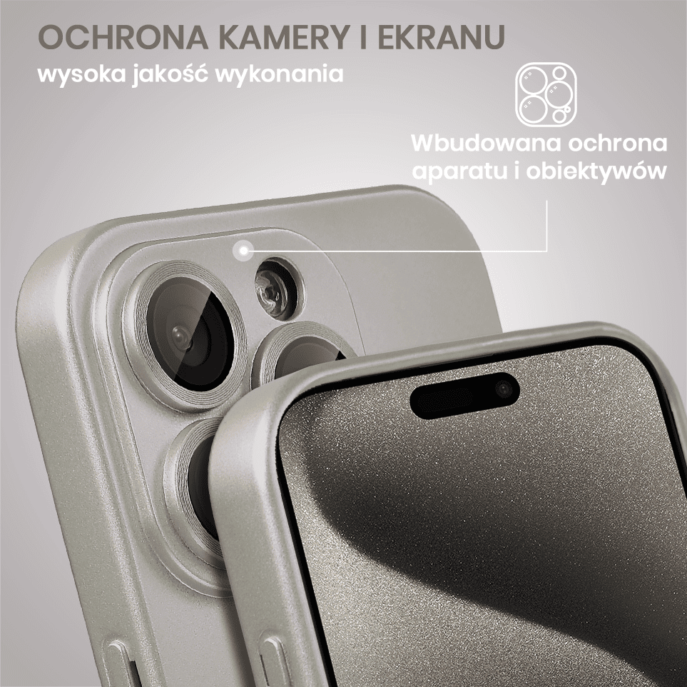 Etui do iPhone 15 Pro Max z Magsafe, cienkie, metaliczne, z osłoną aparatu, stalowe