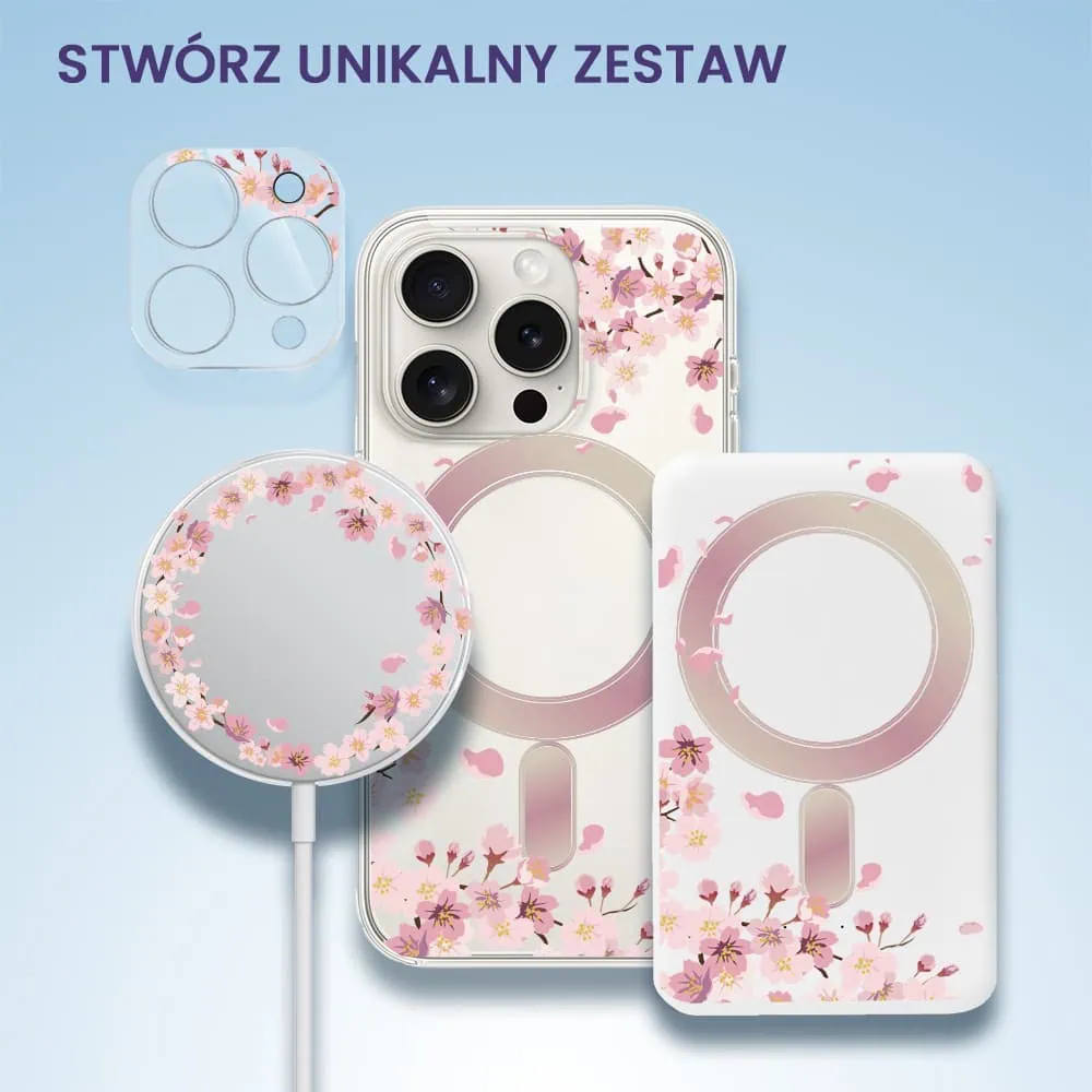 Etui do iPhone 12 Pro Flower MagSafe z nadrukiem kwiat wiśni