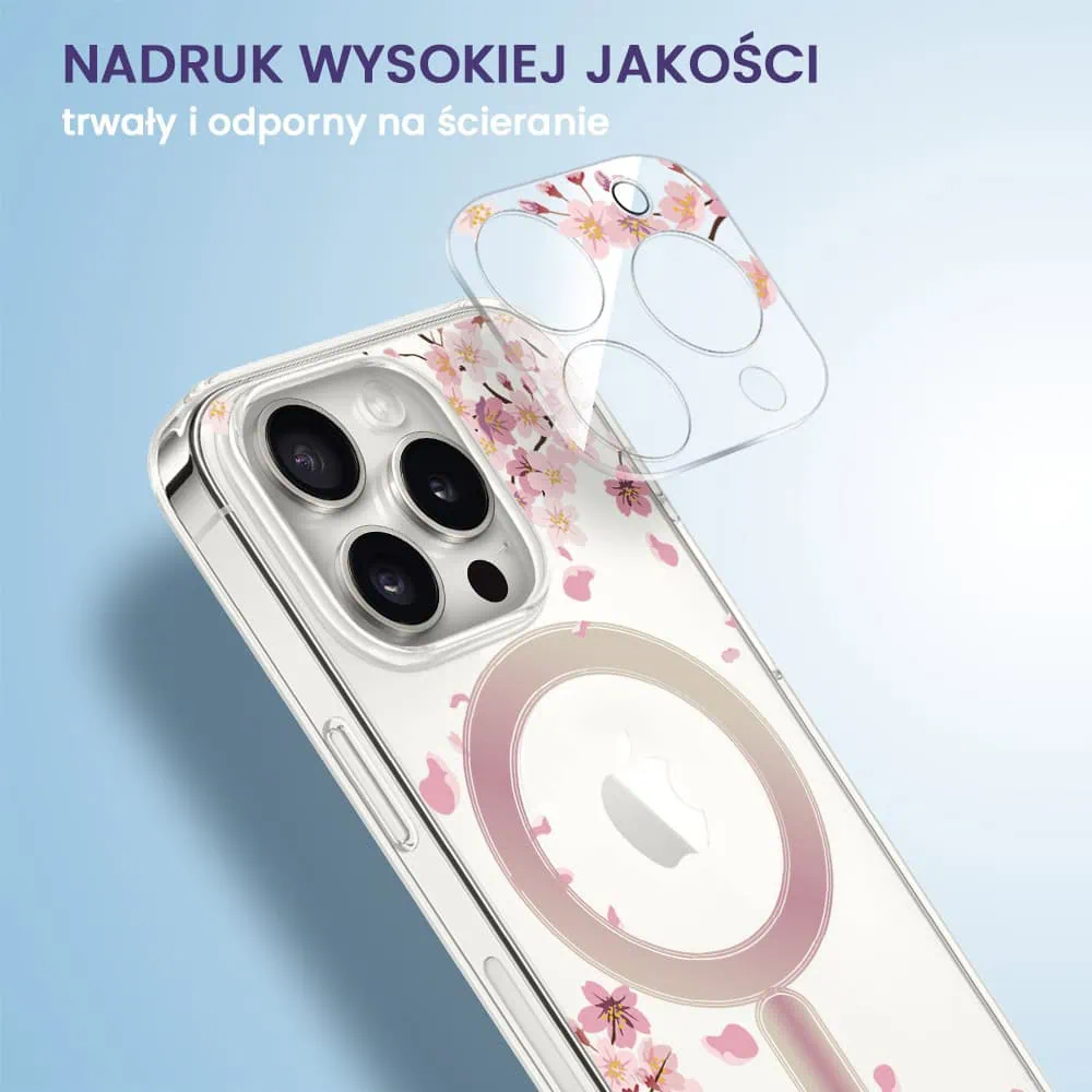 iPhone 12 Pro pełne szkło hartowane na cały aparat, kamerę, kwiat wiśni