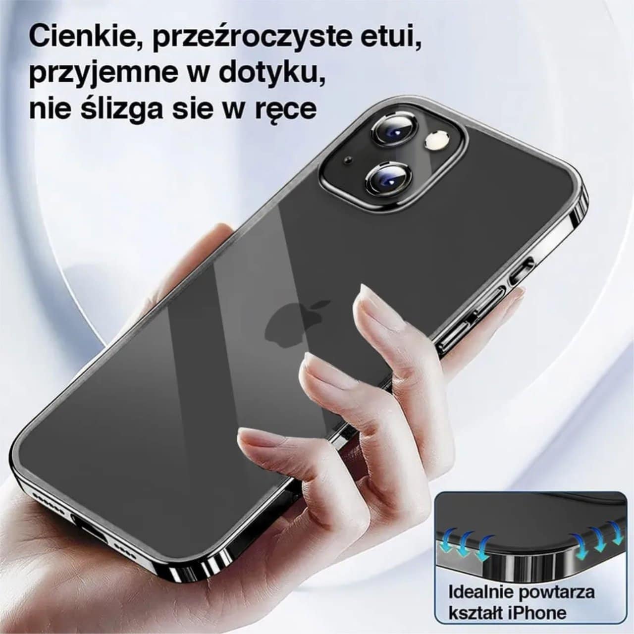 Etui do iPhone 15 Black Edition przeźroczyste Sulada oryginal, czarne