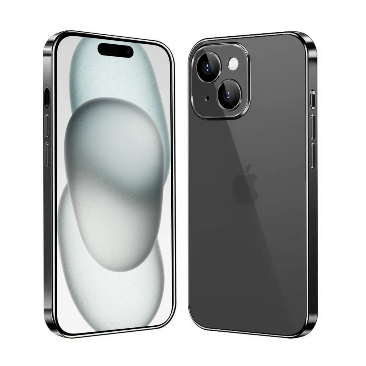 Etui do iPhone 15 Black Edition przeźroczyste Sulada oryginal, czarne