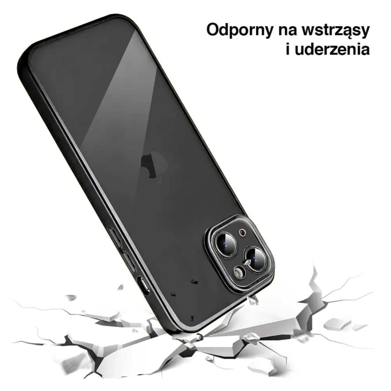 Etui do iPhone 15 Black Edition przeźroczyste Sulada oryginal, czarne
