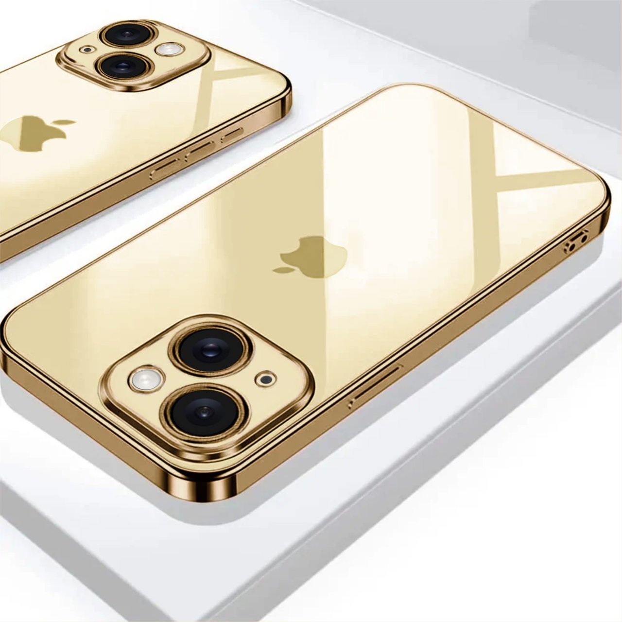 Etui do iPhone 15 Gold Edition przeźroczyste Sulada oryginal, złote