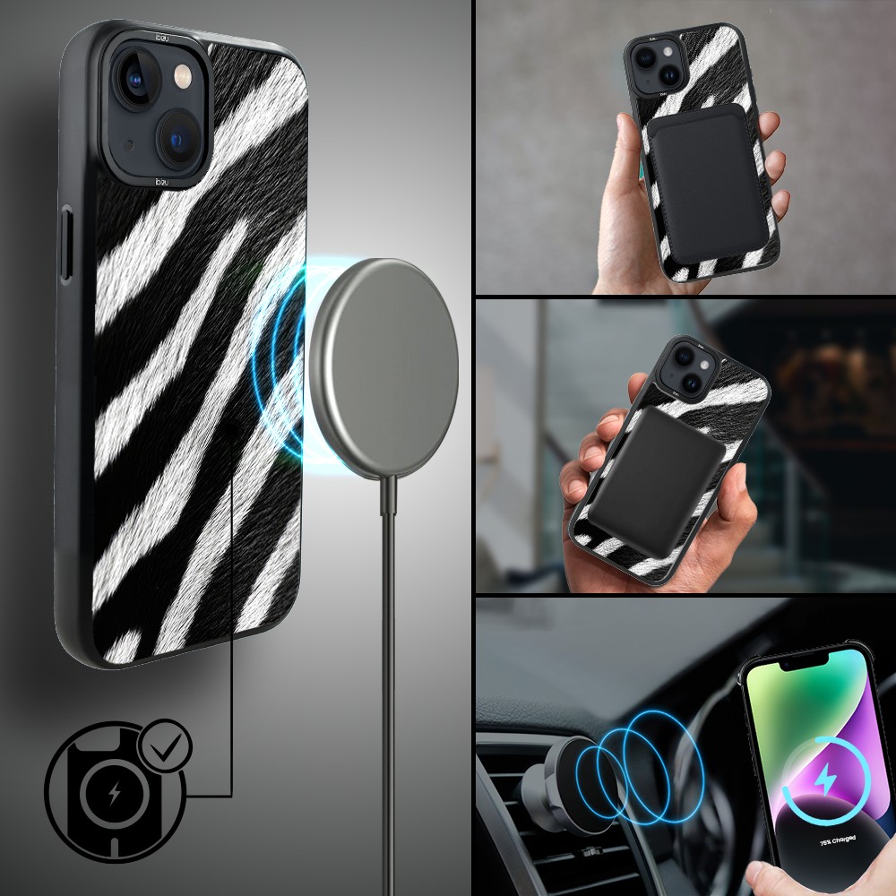 Etui do iPhone 14 Plus IBIZU DropGuard Matt z MagSafe, Zew Natury, Zebra