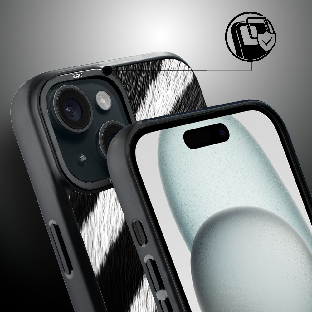 Etui do iPhone 15 Plus IBIZU DropGuard Matt z MagSafe, Zew Natury, Zebra