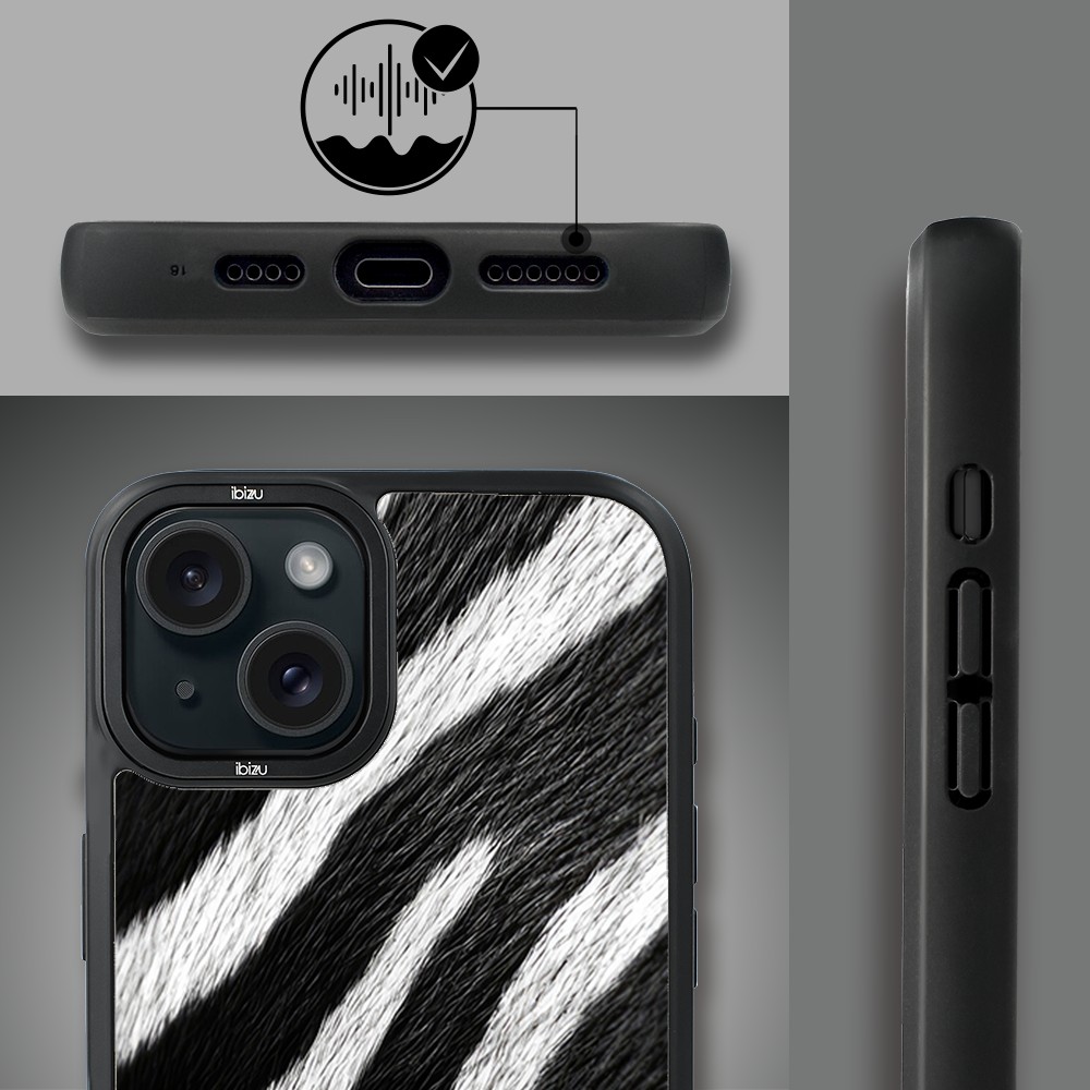 Etui do iPhone 15 Plus IBIZU DropGuard Matt z MagSafe, Zew Natury, Zebra
