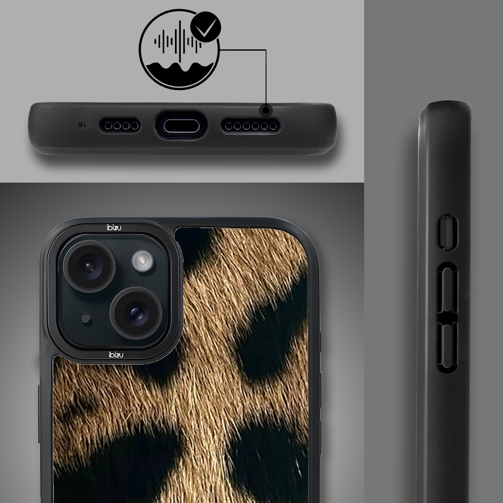 Etui do iPhone 15 IBIZU DropGuard Matt z MagSafe, Zew Natury, Lampart