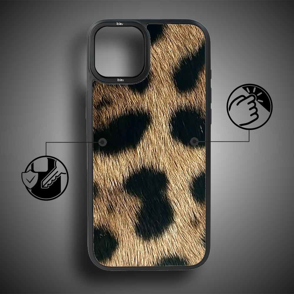Etui do iPhone 15 IBIZU DropGuard Matt z MagSafe, Zew Natury, Lampart