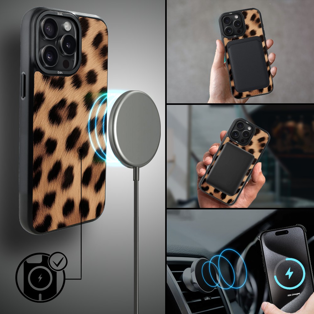 Etui do iPhone 15 Pro IBIZU DropGuard Matt z MagSafe, Zew Natury, Pantera