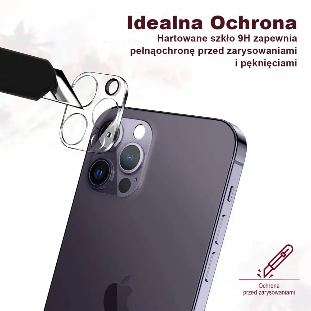 iPhone 15 Pro Max pełne szkło hartowane na cały aparat, kamerę