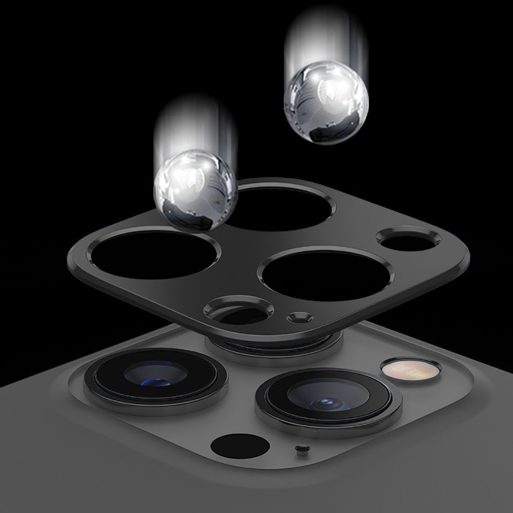 iPhone 13 Pro Max metalowa osłona na cały aparat, czarna