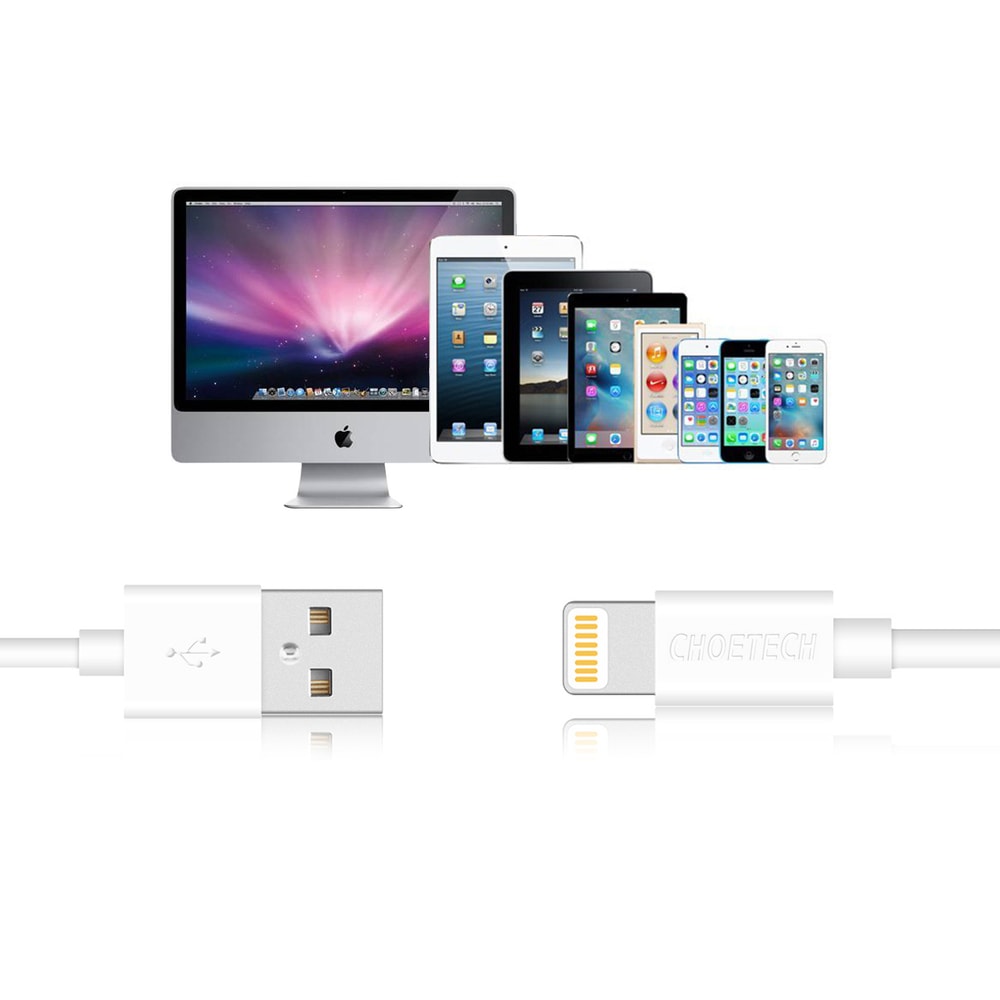 Kabel MFI USB – Lightning, do iPhone, certyfikowany, 1.8 metra, biały