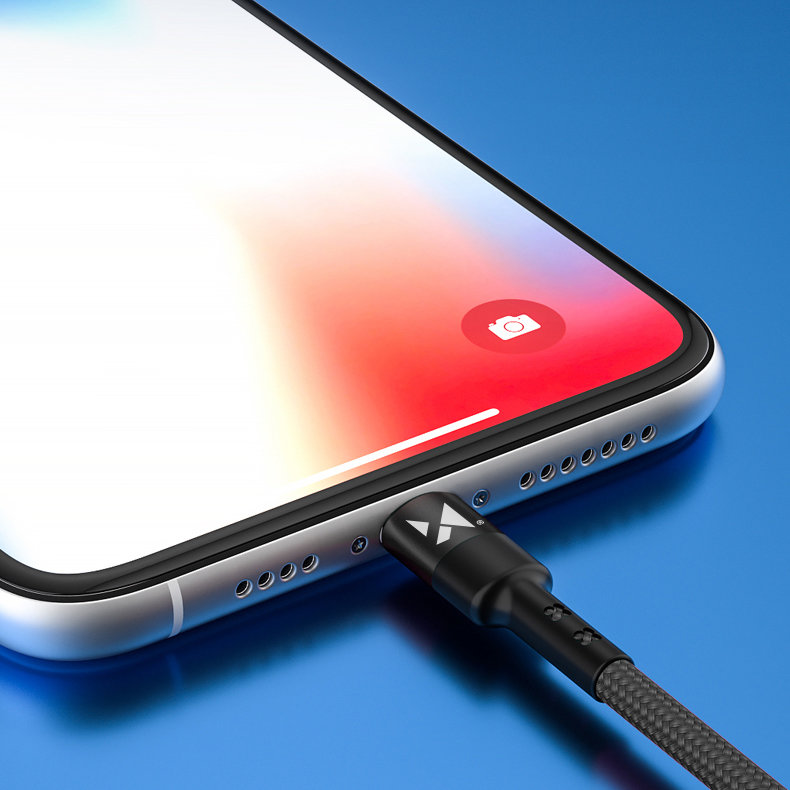 Kabel USB Typ C – Lightning, szybkie ładowanie PD20W QC, 1 metr, czarny