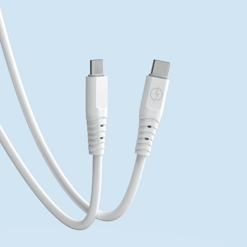 Kabel 2xUSB Typ C do iPhone 15/16, tableta, laptopa, PD100W, szybkie ładowanie, 1 metr, biały