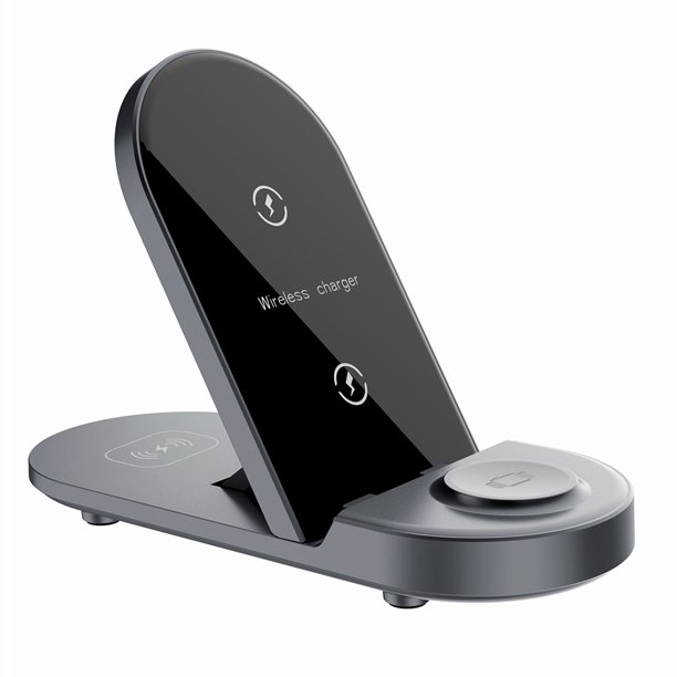 Ładowarka indukcyjna 3w1 do iPhone, Apple Watch, AirPods, z funkcją podstawki