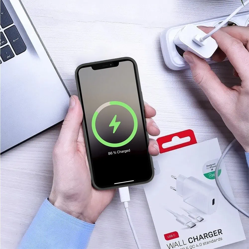 Bardzo szybka ładowarka, zasilacz 3A 20W z kablem USB-C do iPhone 15/16 (wszystkie modele)