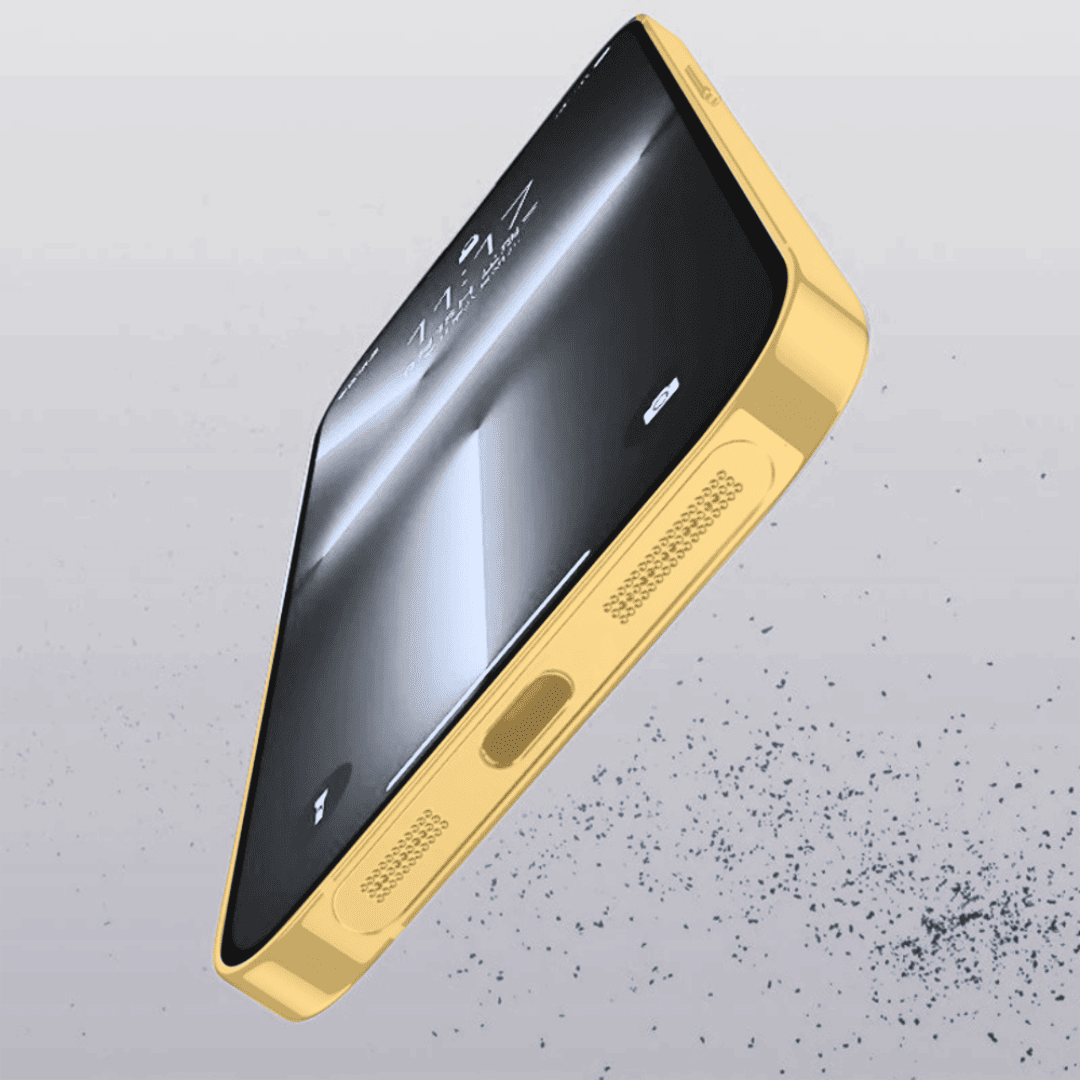 Metaliczne osłony iPhone 15 Pro Max/15 Pro/15/15 Plus na spód, przeciw pyłowi, wodzie i zarysowaniom, złote