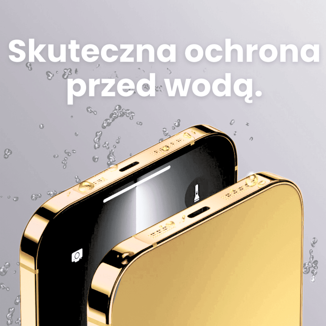 Metaliczne osłony iPhone 15 Pro Max/15 Pro/15/15 Plus na spód, przeciw pyłowi, wodzie i zarysowaniom, złote