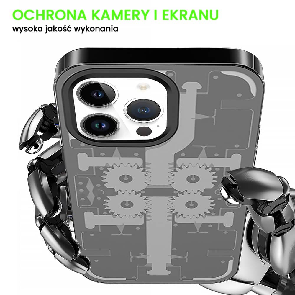 Etui do iPhone 14 Pro Max Tech Works, aluminiowa ramka, matowy tył, czarne