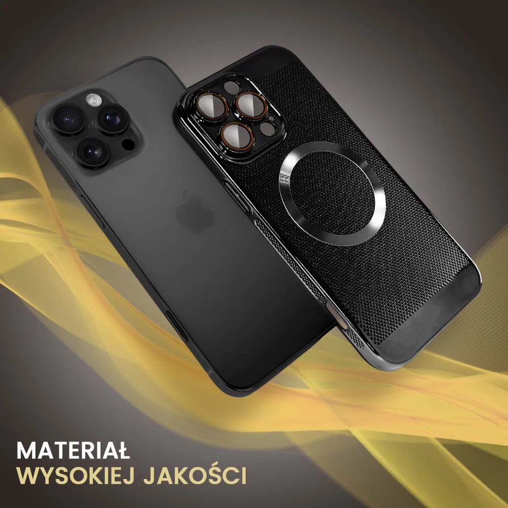 Etui do iPhone 16 Pro Max z Magsafe, cienkie, twarde, oddychające, z osłoną aparatu, czarne