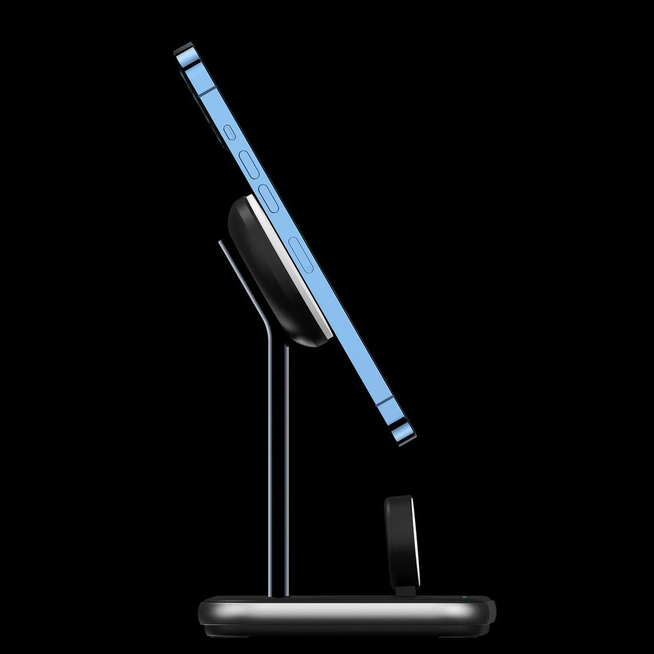 Ładowarka MFI 3w1 do iPhone 16/15/14/13/12 MagSafe / Apple Watch / Airpods szybka 15W, certyfikowana, czarna