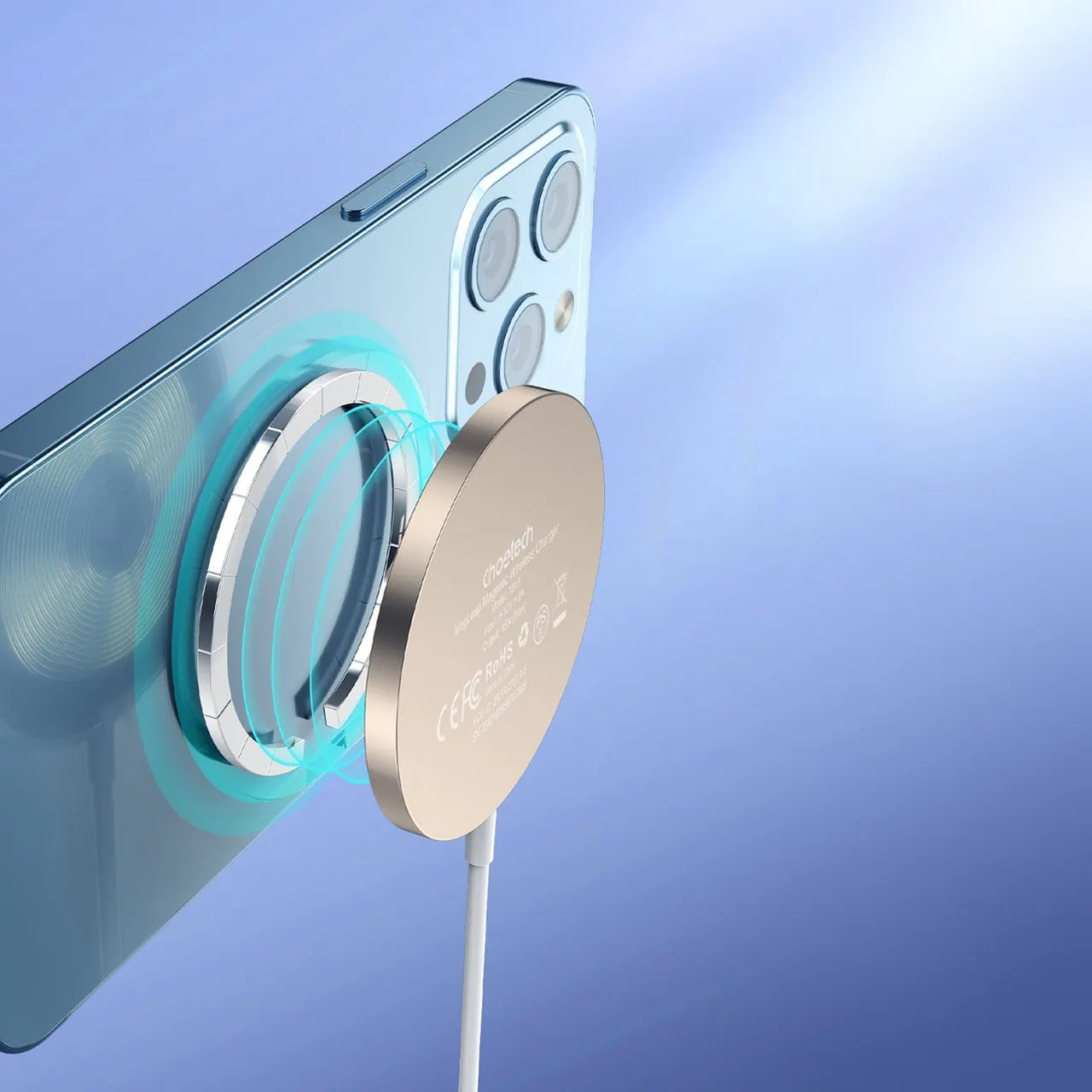 Bezprzewodowa ładowarka magnetyczna 15W MagSafe do iPhone 12/13/14/15/16, złota