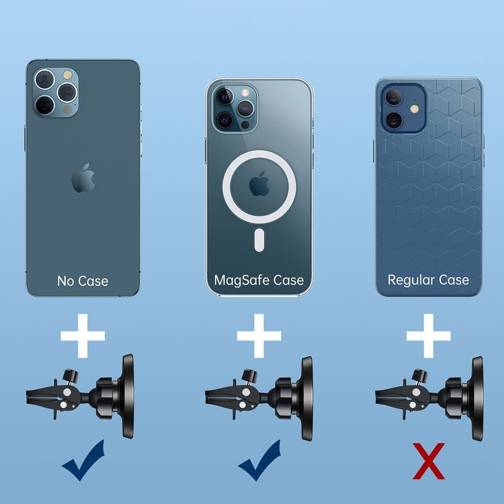 Magnetyczny uchwyt samochodowy z MagSafe do telefonu, do kratki wentylacyjnej, czarny