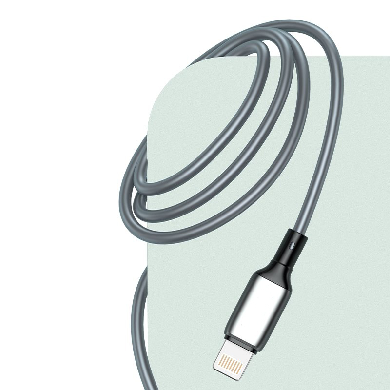Kabel USB Typ C – Lightning, 65W PD bardzo szybkie ładowanie, 1 metr, szary