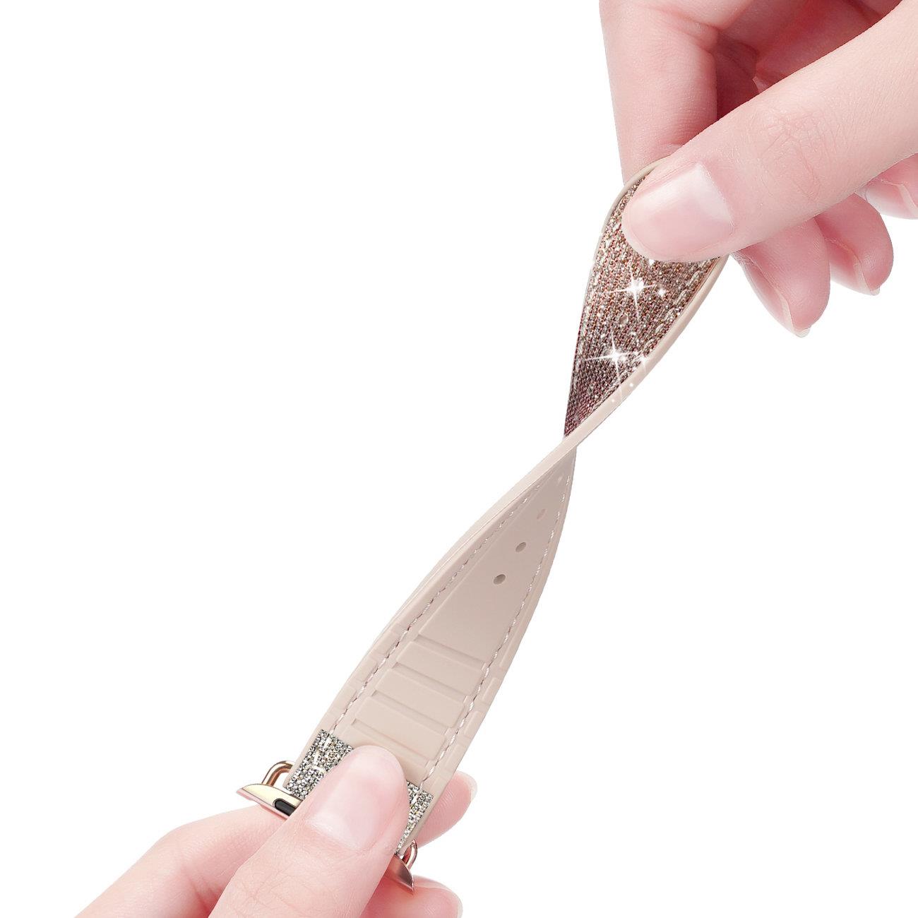 Złoty pasek, bransoleta do zegarka Apple Watch Ultra 1-2 / Series 4-10 / SE 44/45/46/49mm